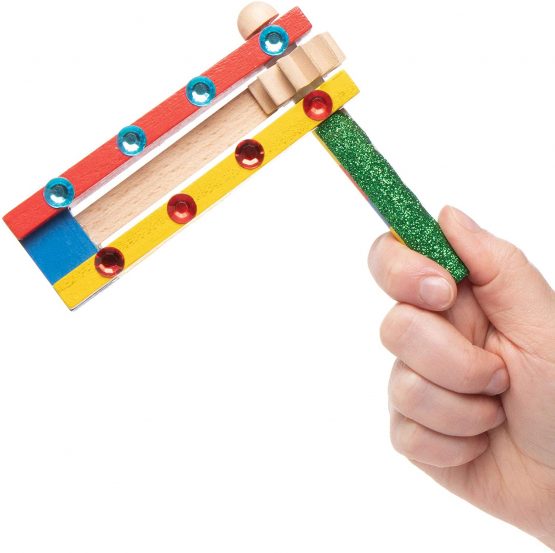 Baker Ross AT848 Wooden Football Rattles - Pack of 2, For Kids Arts and Crafts Projects - Image 3