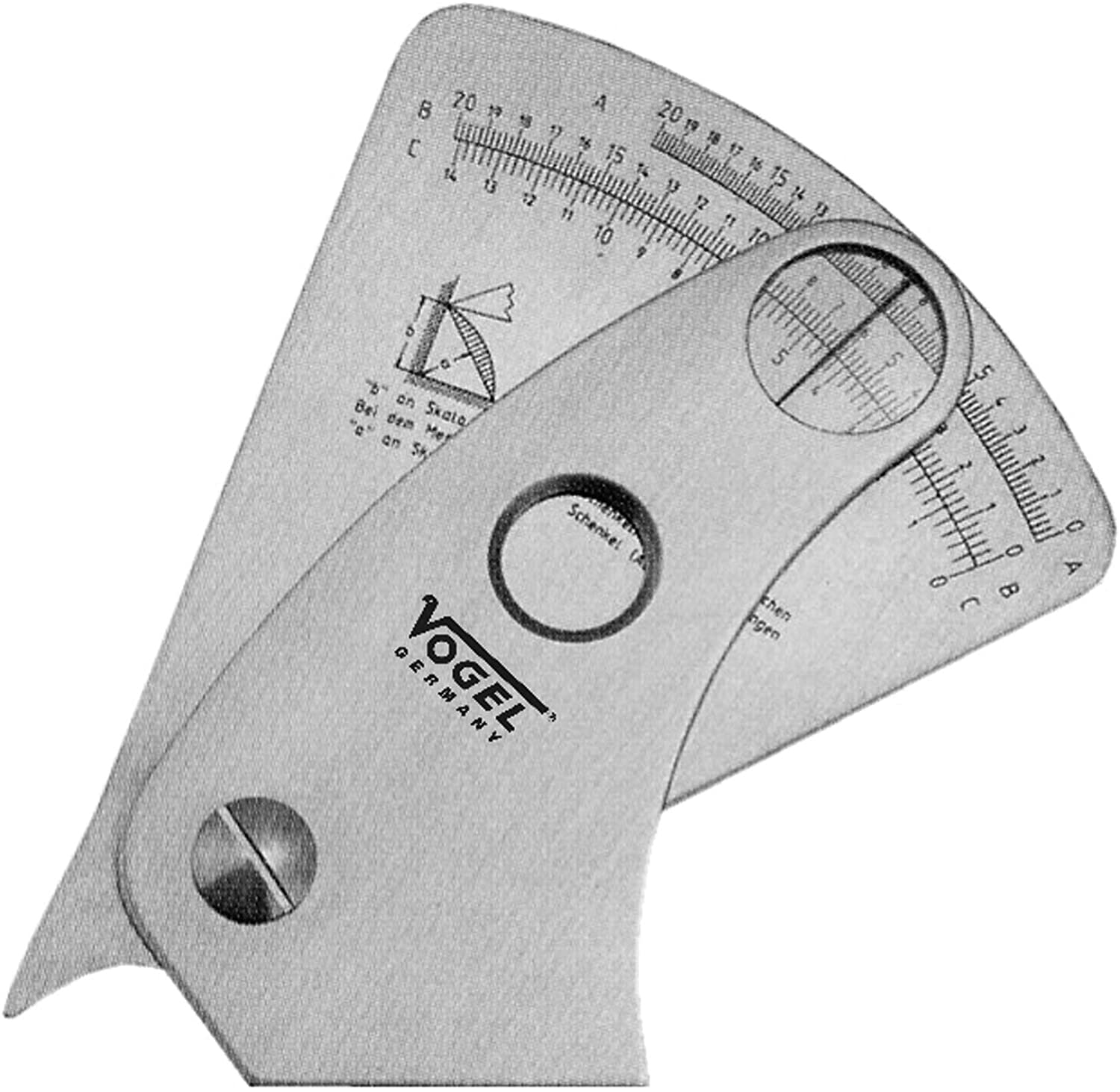Vogel 474404 Welding Seam Empty (Measuring Range 0.1 mm with Reading Window, Stainless and Hardened Steel) Grey