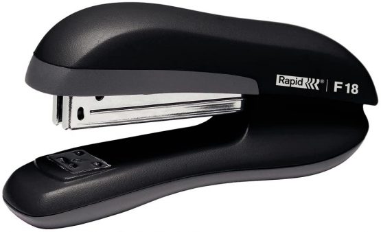 Rapid 23811101 F18 Fashion Stapler, Ergonomic Plastic Body, Full Strip, Black, 20 Sheet Capacity