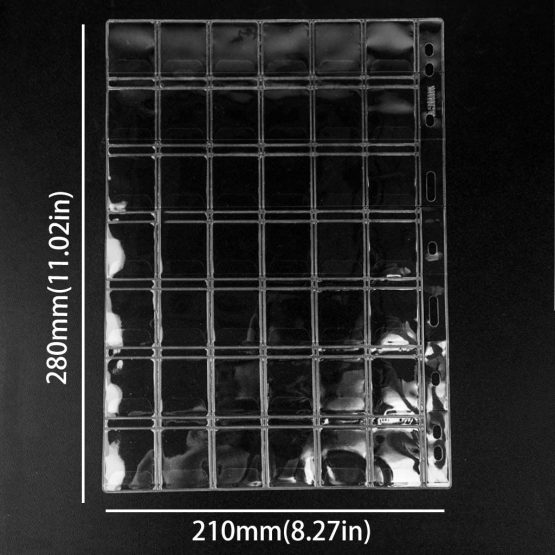Uncle Paul Coin Collecting Pages 5 Sheets 42 Pockets Standard 9Hole Coin Pocket Inserts Collecting Sleeves for Coins CS03542 - Image 2