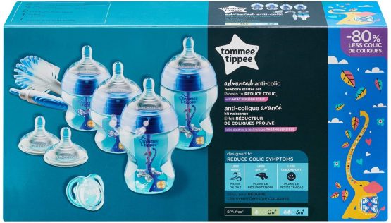 Tommee Tippee Advanced Anti-Colic Newborn Baby Bottle Starter Set, Breast-Like Teat and Heat Sensing Technology, Blue - Image 3