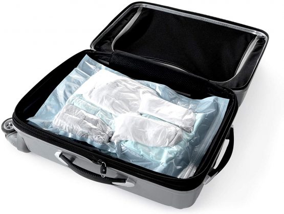 Compactor Set of 2 Manual Roll Travel Vacuum Storage Bags, Manual Roll for Travel, Size S, Extra-flat, 35 x 50 cm, Transparent, RAN4291 - Image 4