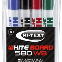 HI-TEXT Marcatore per lavagna 580WB, punta tonda, busta 4 colori: nero, rosso, blu, verde, 20580WB004BE