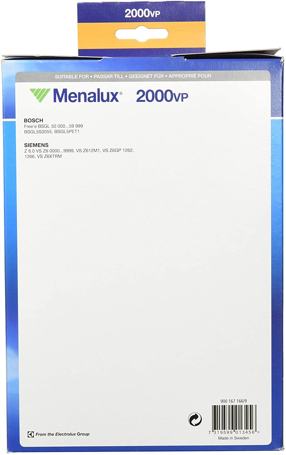 Original Branded Menalux 2000VP Value Pack for Bosch Siemens BSGL5 / VSZ6 12 x Vacuum Cleaner Bags, 1 x Hygiene Filter 12, 3 x Micro - Image 2