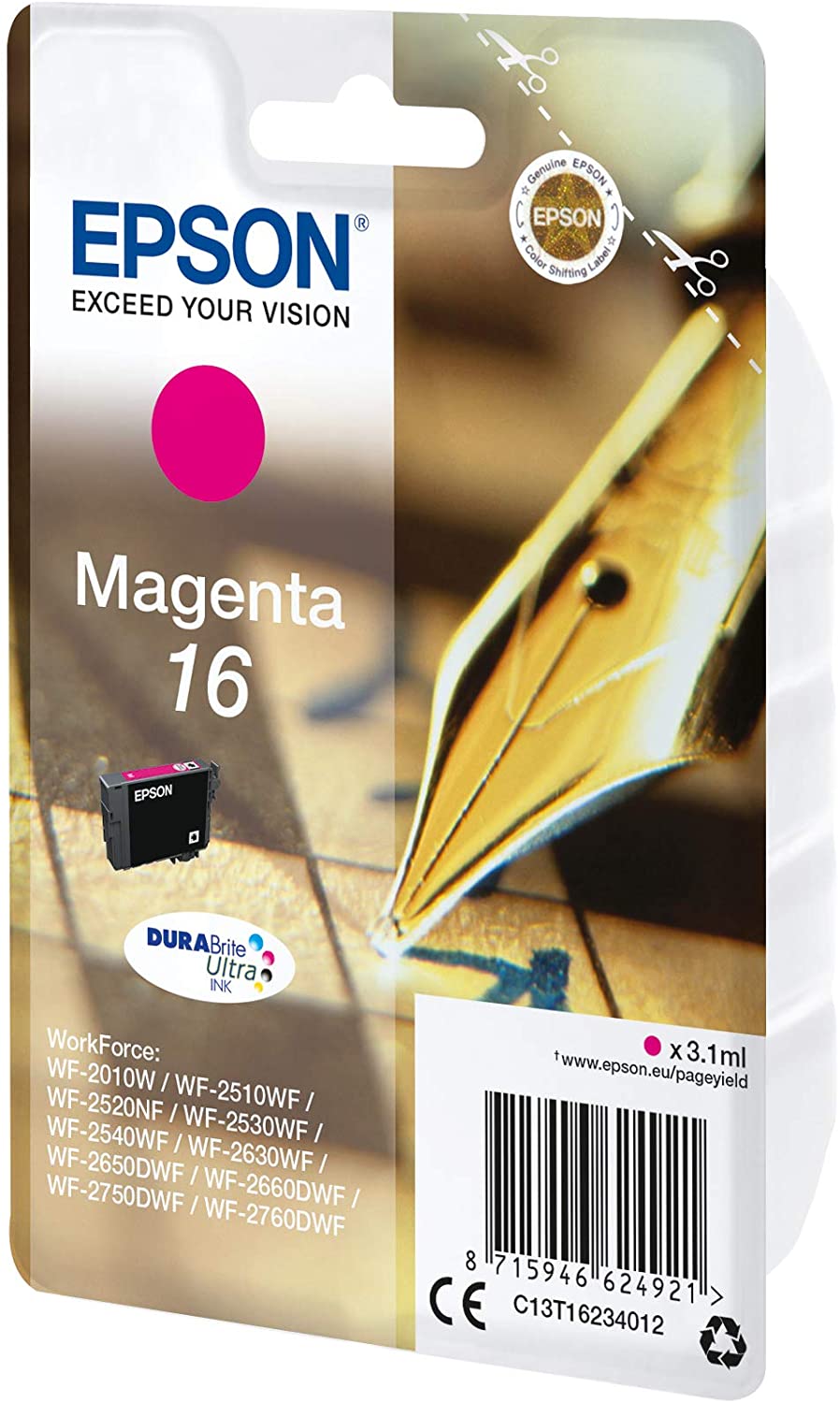 Epson 16 Magenta Pen & Crossword, Genuine, DURABrite Ultra Ink, Standard - Image 3