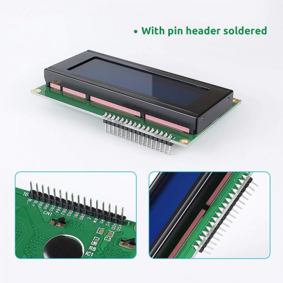 SunFounder LCD2004 Module with 3.3V Backlight compatible with Arduino R3 Raspberry Pi Display of 20x4 White Characters on Blue Background (2 Pcs) - Image 2