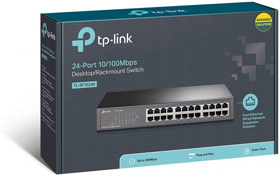 TP-Link 24-Port 10/100Mbps Ehternet Switch, 13-inch Rack-Mount/Desktop, Steel Case (TL-SF1024D) - Image 4