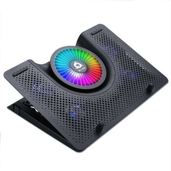 KLIM Nova + Laptop Cooling Stand with RGB backlighting + 11" - 19" + Gaming Laptop Cooling Pad For Desk + USB Powered Fan with metal grid + Stable And Silent + Compatible Mac And PS4 + NEW 2021 - Image 3