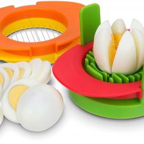 Egg Slicer Set with 3 Cutters - 3 in 1 Stainless Steel Wires，Cut Boiled Eggs into Thin Slices,Wedges or Halves，Boiled Eggs or Fruits Cutter