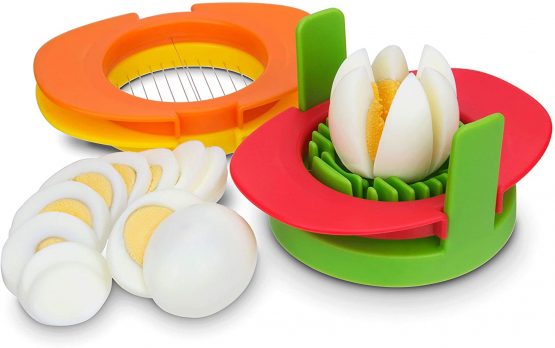 Egg Slicer Set with 3 Cutters - 3 in 1 Stainless Steel Wires，Cut Boiled Eggs into Thin Slices,Wedges or Halves，Boiled Eggs or Fruits Cutter