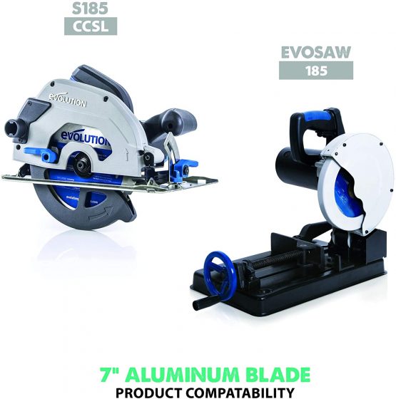 Evolution Power Tools 180BLADEAL Aluminium Carbide-Tipped Blade, 180 mm - Image 3