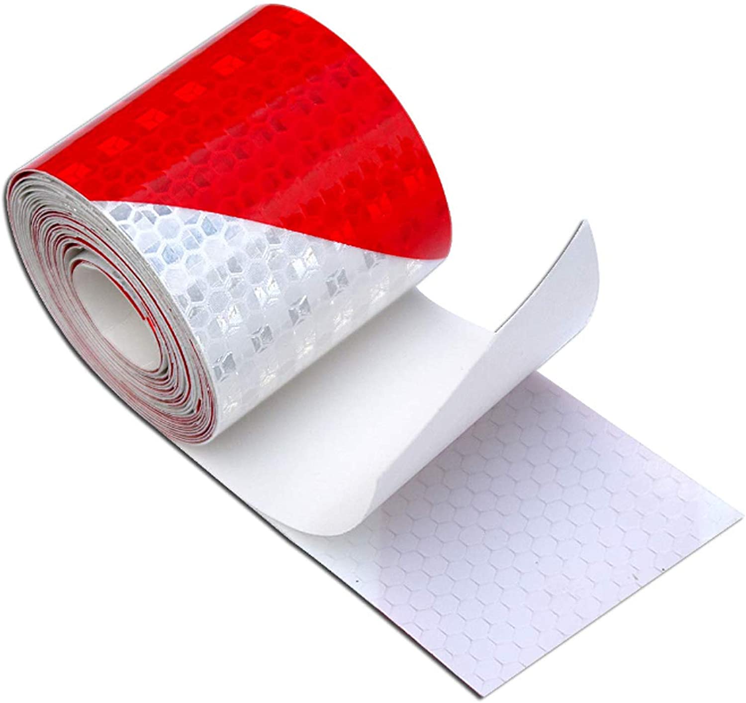 2 Rolls Reflective Warning Tape Red White Stripes Reflector Safety