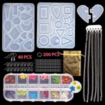 SNAILGARDEN 252 Pcs Jewelry Pendant Moulds,Silicone Resin Kits with Dried Flower Leaf,Craft DIY Epoxy Resin Casting Mold with Necklace Chain,Earring Hooks—for Jewelry Craft Making