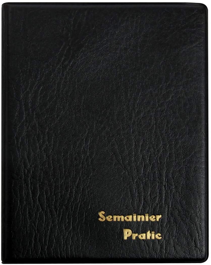 Exacompta - 192421E - Pratic S Spiral Barbara Week to View Desk Diary - 14 x 18 cm - January to December 2026 - Black