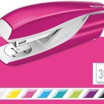 Leitz Stapler, 30 Sheet Capacity, Ergonomic Metal Body, Includes Staples, WOW Range, 55021023 - Metallic Pink