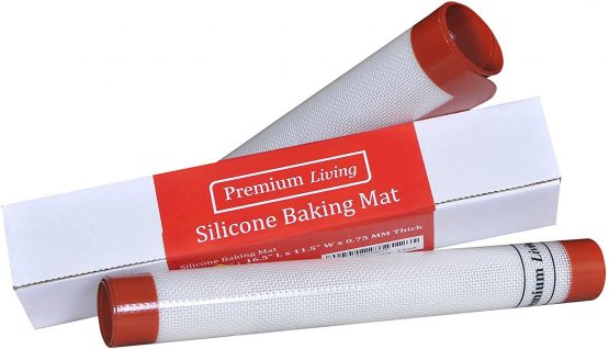 Silicone Oven Baking Mat, 2 Pieces, Reusable baking sheet liner, Non-stick, LFGB Approved, Professional grade, for cookie, pastry |42CM x 29 CM x 0.7 MM Thick