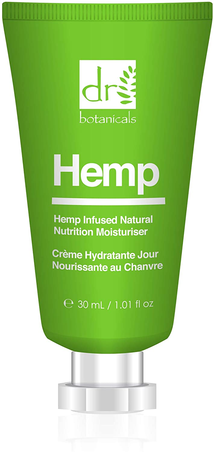 Dr Botanicals Natural Hemp Infused Natural Nutrition Moisturiser with Cocoa Butter, Hemp Seed Oil 30ml, Green, 30 g (Pack of 1)