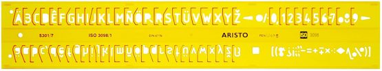 Aristo AH5301/7 Lettering Stencil ISO 3098-1