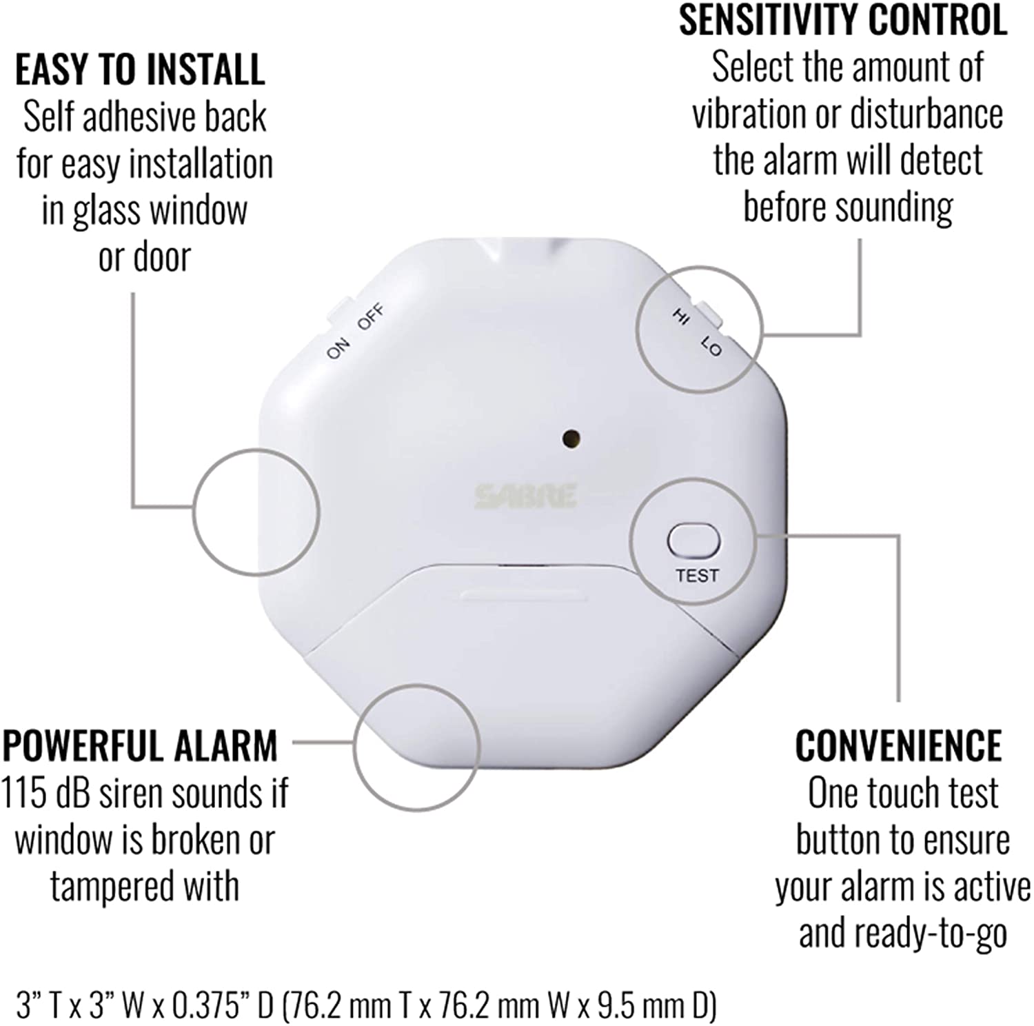 Sabre Hs-Ga2-UKLoud 115 Db Wireless Home Security Burglar Alarm - Image 3
