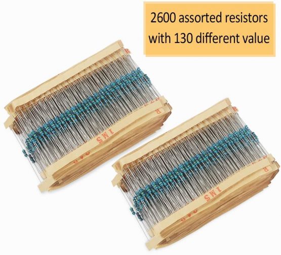 ARCELI 2600 Pieces 130 Values Resistor Kit, 1% Assorted Resistors 1 Ohm-3M Ohm 1/4W Metal Film Resistors Assortment with Storage Box for DIY Projects and Experiments - Image 2