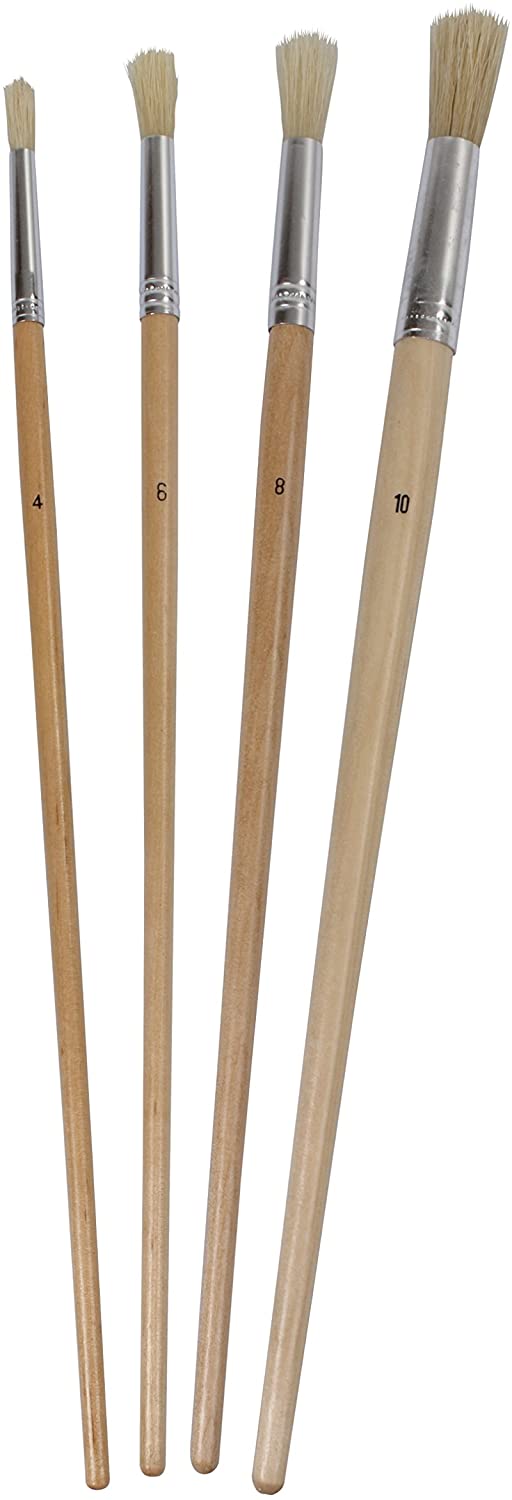ProDec 4 piece Round Fitch Set for Precise Paint Application Ideal for Detail Work Touch Up, Window Frames, Edges, Corners