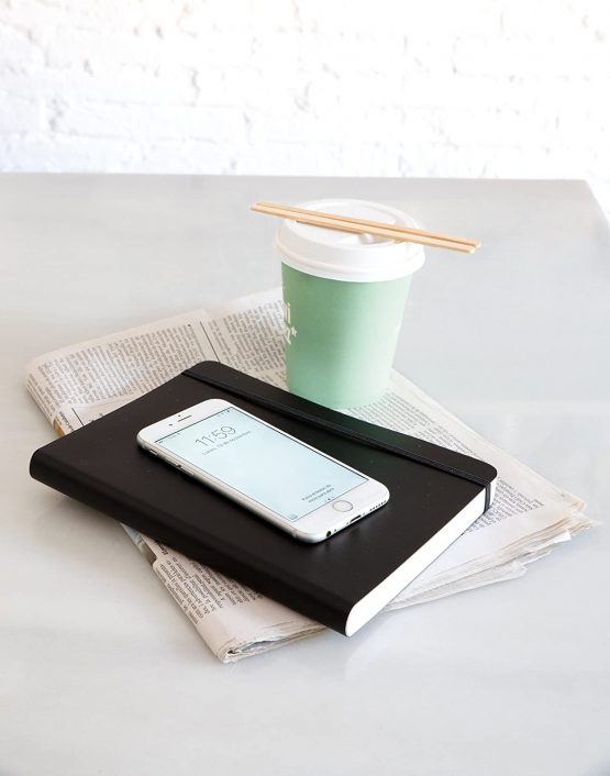 Basicos Mr 10405 – Flexible Skin Notebook 4th 100 Sheets Plain with Rubber, Black - Image 4