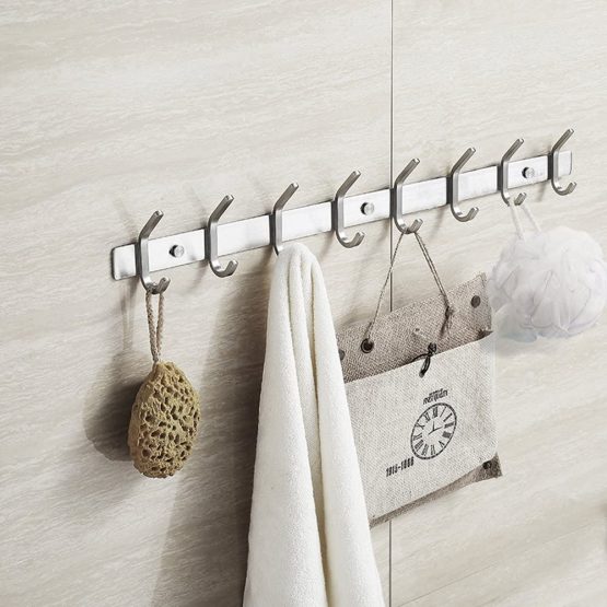 Dripex Coat Hook Rack Wall Mounted 304 Stainless Steel Hanger Heavy Duty Clothes Hat Holder (8 Hooks) - Image 3