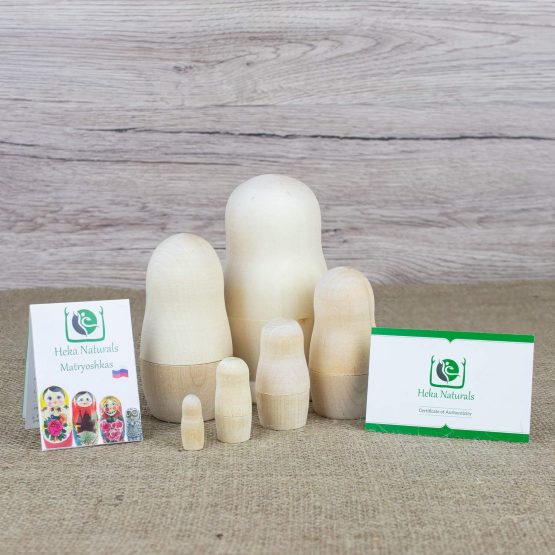 Heka Naturals Unpainted Russian Dolls, 6 Blank Matryoshka Dolls Handmade in Russia | Paint Your Own Traditional Matryoshka Nesting Doll | Blank, 6 piece, 12 cm (4.7 inches) - Image 4