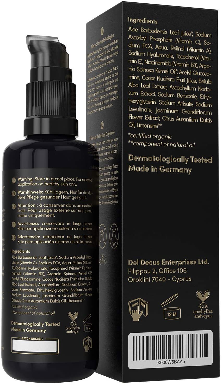 Satin Naturel Retinol Serum 50ml, Retinol Face Treatment with Hyaluronic Acid, Niacinamide & Salicylic Acid - Image 2