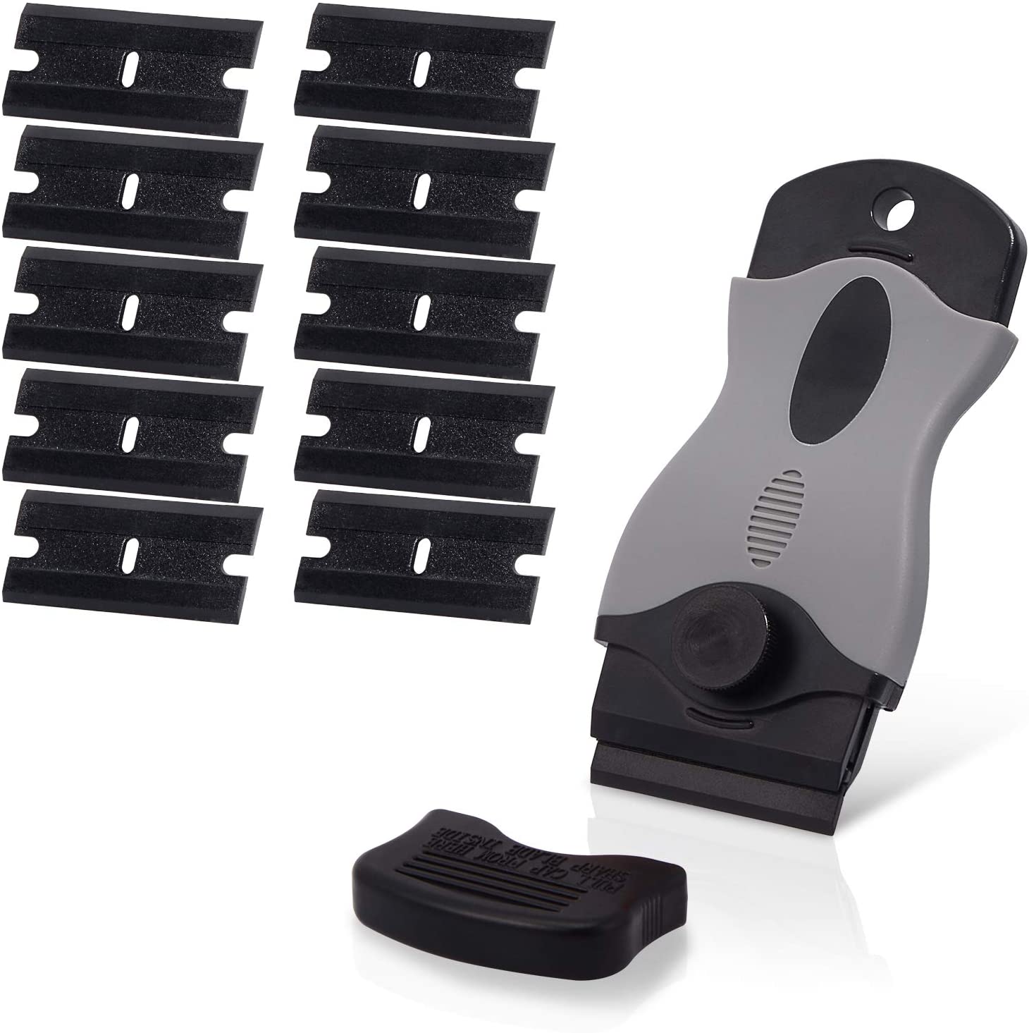 Ehdis Plastic Scraper with 10 Plastic Razor Blade, Adhesive Remover, Sticky Remover for Removing Lable Glue