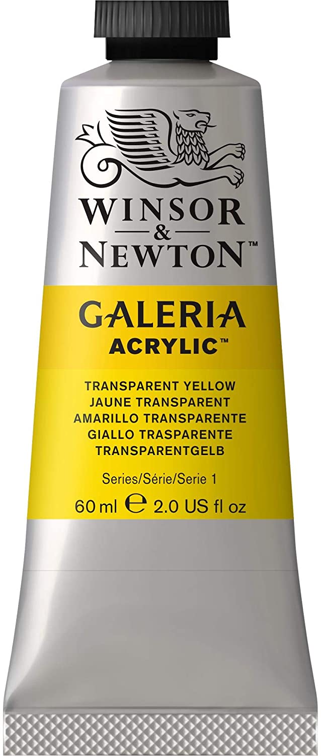 Winsor & Newton 2120653 Galeria Acrylic Paint, High Pigmentation, Non-fading, Butter Consistency, 60 ml Tube - Transparent Yellow