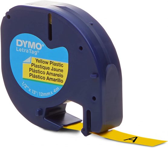 DYMO LetraTag Plastic Labels | Authentic | 12 mm x 4 m Roll | Black Print on Yellow Labels | Self-Adhesive Multipurpose Labels for LetraTag Label Makers - Image 2