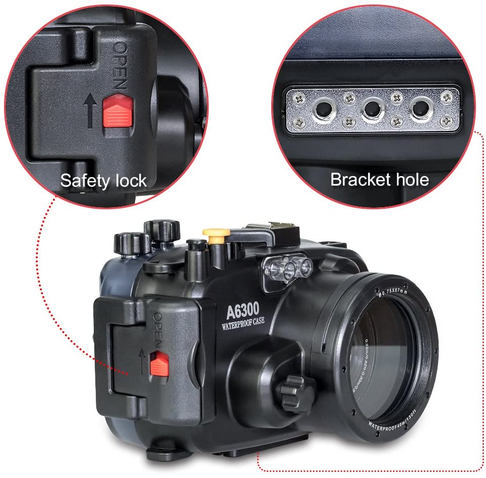 Sea frogs for Sony a6300 a6400 130FT/40M Underwater Camera Diving