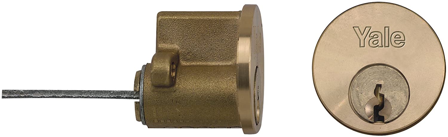Yale Locks P1109 Replacement Rim Cylinder 4 Keys Polished Brass, Brown
