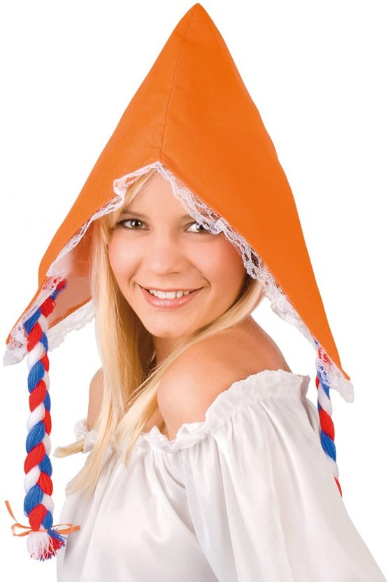 Boland 20599 Adult Hat with Hair – White/Orange, One Size