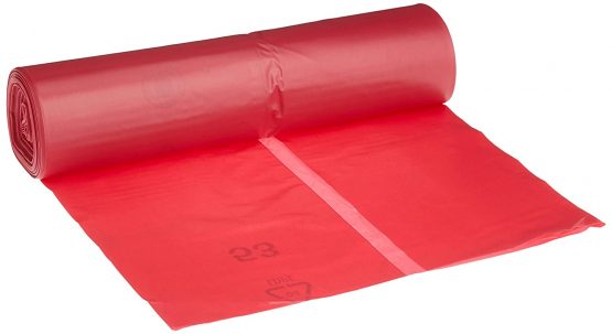 Deiss Type 60 Premium 11001 Rubbish Bags 700 x 1100 mm, 25 per roll, Red