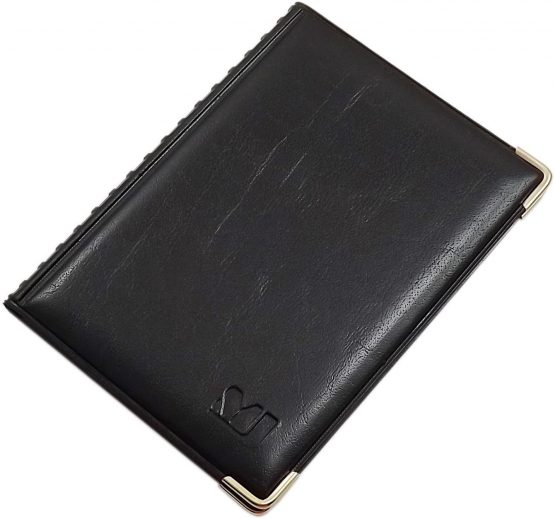 Exclusive ID and Credit Card Holder with Metal Corners 4 Pockets (Design 2 / Black)