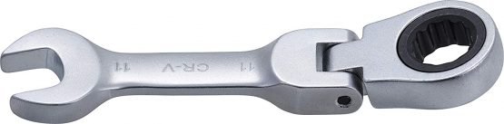BGS 6911 | Ratchet Ring Spanner | Short | 100 mm | Angled | SW 11 mm | Ratchet Spanner Fine Toothed CV Steel