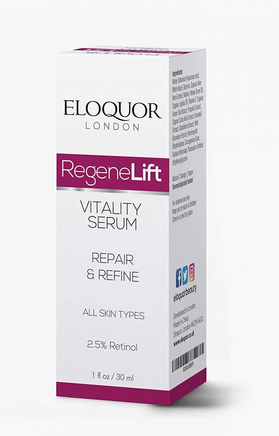 Eloquor RegeneLift Vitality Serum | Anti-Aging Face Moisturiser with Retinol, Aloe Vera & Green Tea | Renews Skin Cells & Refines Skin Texture | Natural, Organic & Cruelty-Free | All Skin Types - Image 2