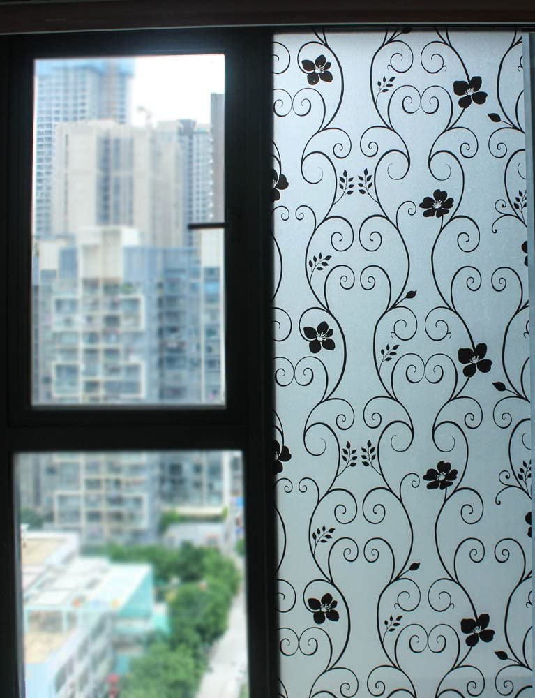 DUOFIRE Privacy Window Film Frosted Decorative Window Sticker Non Adhesive No-Glue Static Cling Glass Film Anti-UV Film (60cm X 200cm, DP014B) - Image 3