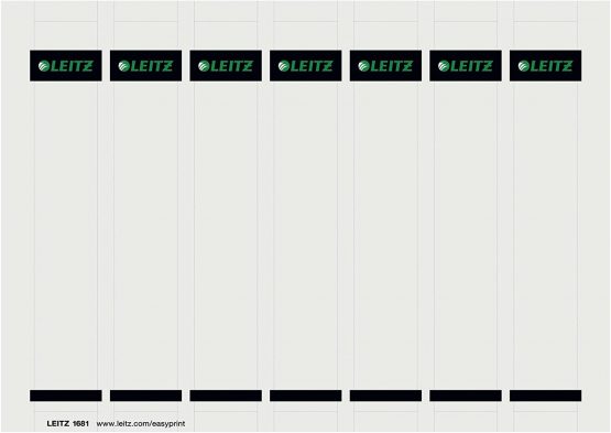 Leitz PC Printable Spine Labels for Plastic 50 mm Lever Arch Files, Narrow and Short, 31 x 190 mm, Card, 16810085 - Pack of 100 - Grey/light grey - Image 2