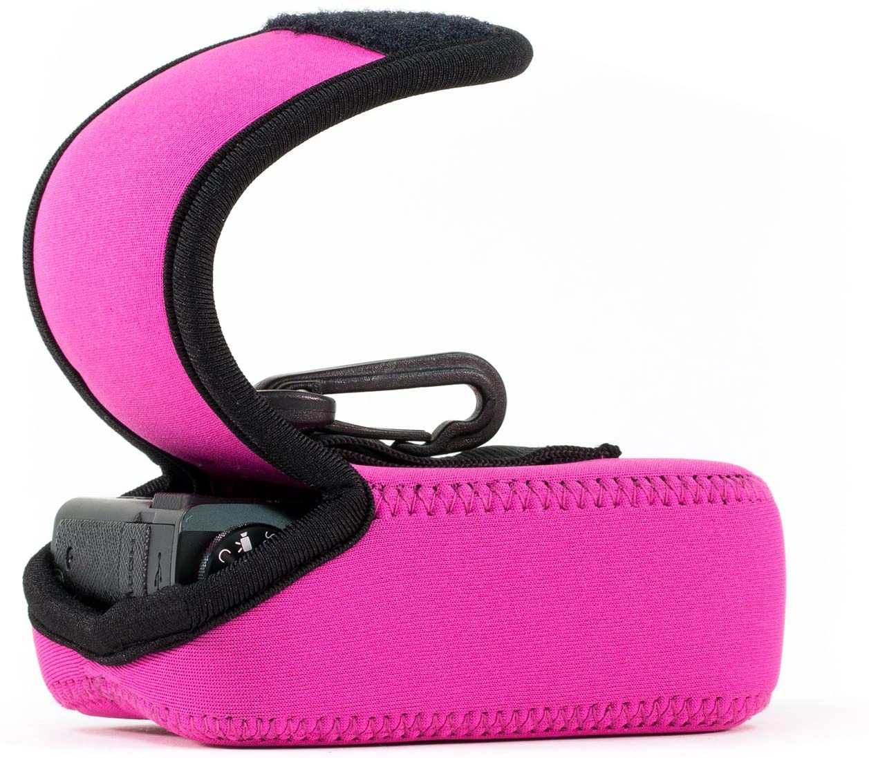 MegaGear MG782 Ultra Light Neoprene Case with Carabiner for Samsung WB35F/WB350F Camera - Hot Pink - Image 2