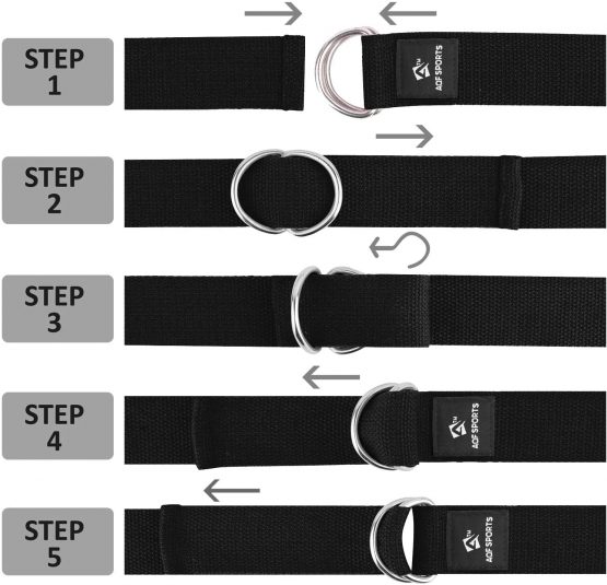 AQF Yoga Strap 1.8M, 2.4M, 3M Soft Cotton Leg Stretcher with D-Ring Buckle Adjustable Fitness Belt for Leg Stretching & Body Stretch Band - Image 4