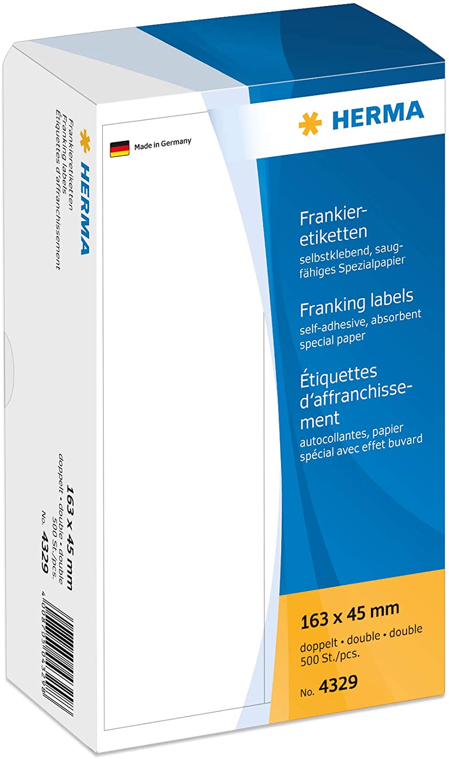 Herma 163 x 45 mm Double Franking Labels (Pack of 500), white