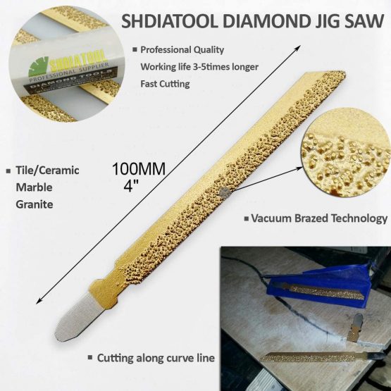 SHDIATOOL Diamond Jig Saw Blade 5 PK Diameter 4 inches/100mm Grit46 Vacuum Brazed Cutting Granite Marble Ceramic Tile Brick Plastic - Image 2