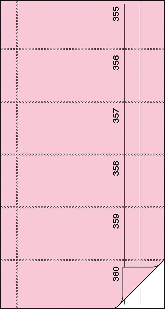 Sigel BO098 Voucher Book 360 Tearable Tickets Pink Carbonless Copying 105 x 200 mm 2 x 60 Sheets - Image 2