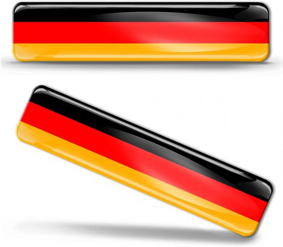 2 x 3D Domed Silicone Stickers Decals Germany National German Flag Car Motorcycle Helmet F 9