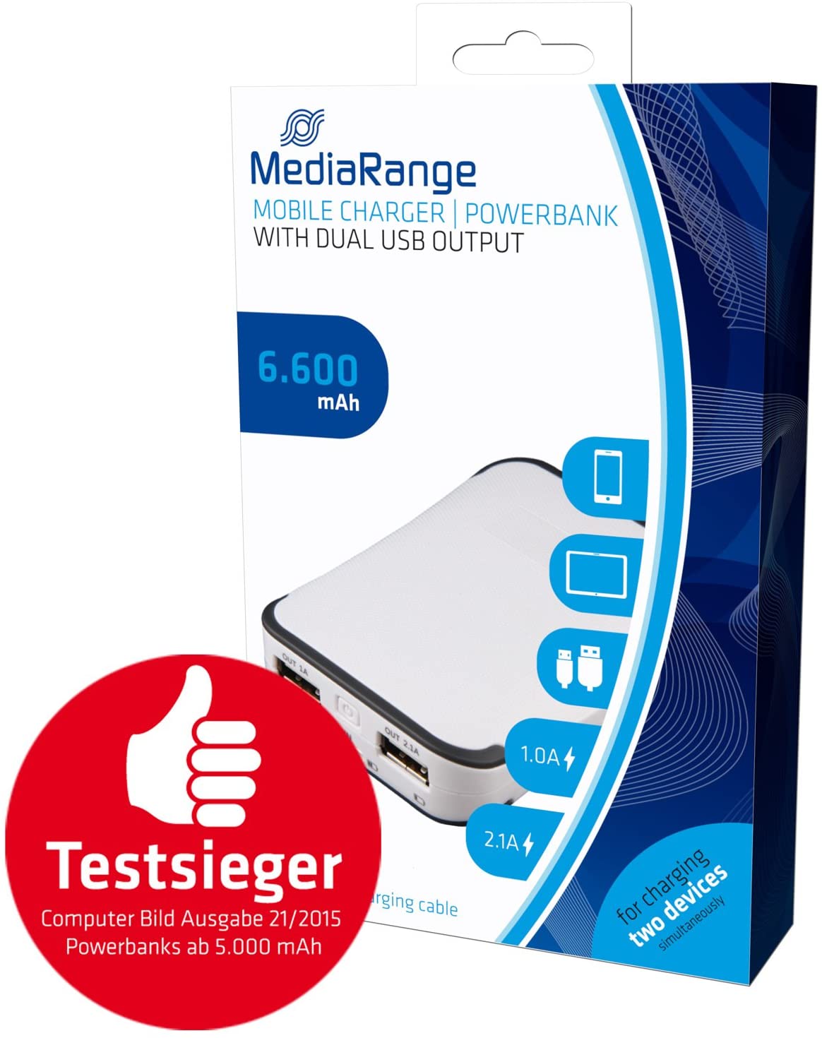 MediaRange MR742 Battery, grey, white - Image 3