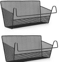 SUMNACON 2 Pcs Bedside Hanging Storage Baskets Dormitory Bed Organiser Caddy Desktop Storage Rack for Home Office School Dorm Room Bunk bed (Black)