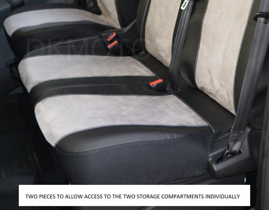 DKMOTO DK704B/G Premium Tailored Van Seat Covers for Ford Transit Custom with Fold Down Table Leatherette - Image 2